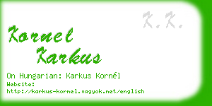 kornel karkus business card