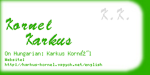 kornel karkus business card